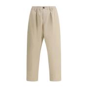 Korte katoenen broek met elastische tailleband Marni , Beige , Heren