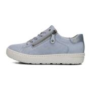 Blauwe Suède Dames Lage Sneakers Hartjes , Blue , Dames