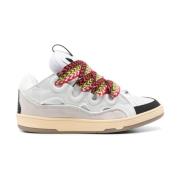 Witte Sneakers Paneelontwerp Vetersluiting Lanvin , White , Heren