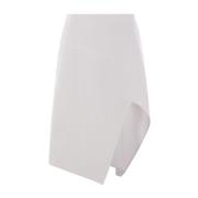 Witte Midi Rok met Asymmetrische Zoom Plan C , White , Dames