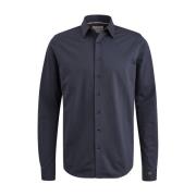 Lange Mouw Twill Jersey Shirt Cast Iron , Blue , Heren