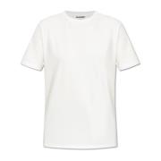 T-shirt met logopatch Jil Sander , White , Dames