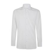 Casual Neck Shirt Barba Napoli , White , Heren