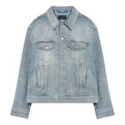 Denim jas voor stijlvolle outfits Balenciaga , Blue , Dames