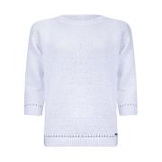 Witte 3/4 Mouw Pullover Roberto sarto , White , Dames