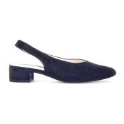 Blauwe suède leren achterband pumps Gabor , Blue , Dames