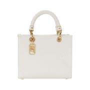 Kleine Jacquard Tote met Charms Elisabetta Franchi , White , Dames