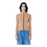 Ritssluiting Gebreide Vest JW Anderson , Beige , Dames