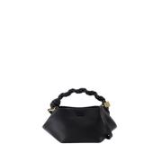 Kleine Crossbody Tas in Zwart Leer Ganni , Black , Dames