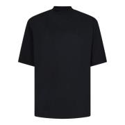 Zwart Katoenen Jersey T-Shirt met Schouderkussens The Attico , Black ,...