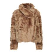 Beige Winterjas Damesmode Yves Salomon , Brown , Dames