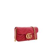 Rode Marmont GG Micro Tas Gucci , Red , Dames