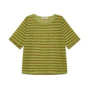 Zomer Linnen T-Shirt Maliparmi , Green , Dames