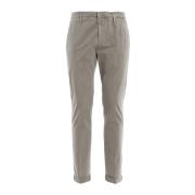 Grijze Stretch Katoenen Broek met Metalen Detail Dondup , Gray , Heren