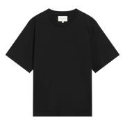 Korte mouwen ronde hals T-shirt Loulou Studio , Black , Dames