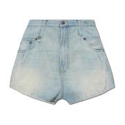 Vintage-Effect Denim Shorts R13 , Blue , Dames