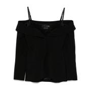 Stijlvolle lange mouwen top Mugler , Black , Dames