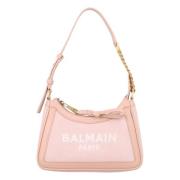 Roze Suede Schoudertas Balmain , Pink , Dames