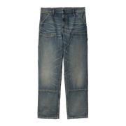 Blauwe Denim Dubbele Knie Broek Carhartt Wip , Blue , Heren