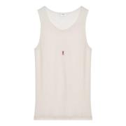 Stijlvolle Tanktop voor Vrouwen Saint Laurent , Beige , Dames