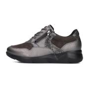 Grijze Rits Sneakers Dames Schoenen Waldläufer , Gray , Dames