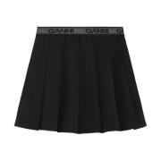 Zwarte Geplooide Mini Rok Ganni , Black , Dames