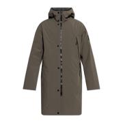 Waterdichte jas met logo Stone Island , Brown , Heren