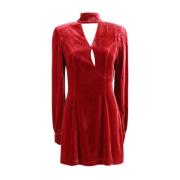 Fluweel Cut-Out Jurk met Hoge Hals Raquel Diniz , Red , Dames