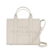 Zilveren Leren Medium Tote Tas Marc Jacobs , White , Dames