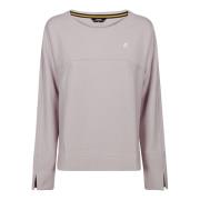 Roze Katoenen Sweatshirt met Mouwsplitten K-Way , Pink , Dames