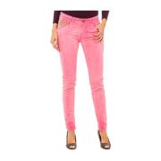 Moderne Skinny Elastische Broek voor Vrouwen La Martina , Pink , Dames