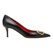 Handtekening Logo Middelhoge Pumps Valentino Garavani , Black , Dames