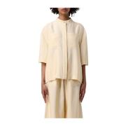 Koreaanse Twill Overhemd Hugo Boss , Beige , Dames