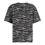 Zebra Print Zwart T-Shirt The Attico , Black , Dames