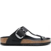 Gizeh Oiled Leather Sandalen Birkenstock , Black , Dames