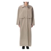 Beige Katoenen Trenchcoat met Tabkraag Remain Birger Christensen , Gre...