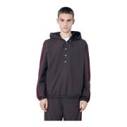 Gestreepte capuchon anorakjas Adidas , Brown , Heren