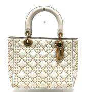 Pre-owned Leather dior-bags Dior Vintage , White , Dames