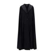 Geometrische Revers Wol Cape Jas Dolce & Gabbana , Black , Dames