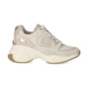 Beige Zuma Sneakers met Gouden Details Michael Kors , Beige , Dames