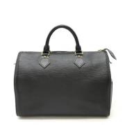 Pre-owned Leather handbags Louis Vuitton Vintage , Black , Dames