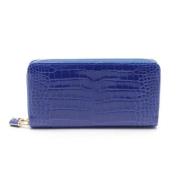 Pre-owned Leather wallets Louis Vuitton Vintage , Blue , Dames