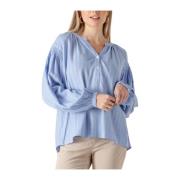 Elegante Blauwe Blouse voor Stijlvolle Dames MOS Mosh , Blue , Dames