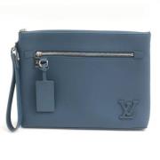 Pre-owned Leather clutches Louis Vuitton Vintage , Blue , Dames