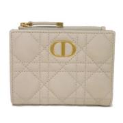 Pre-owned Leather wallets Dior Vintage , White , Dames