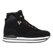 Zwarte Suède Sneakers Aw23 Hogan , Black , Dames