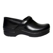 Zwarte Leren Instappers Dansko , Black , Dames