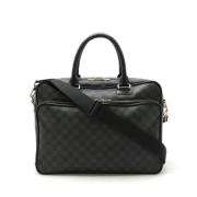 Pre-owned Canvas briefcases Louis Vuitton Vintage , Black , Heren