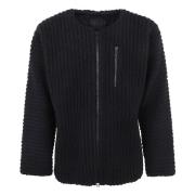 Geplooide Fleece Blouson Jas Issey Miyake , Black , Heren