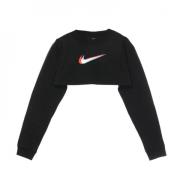 Korte Mouw Crop Print Top Nike , Black , Dames